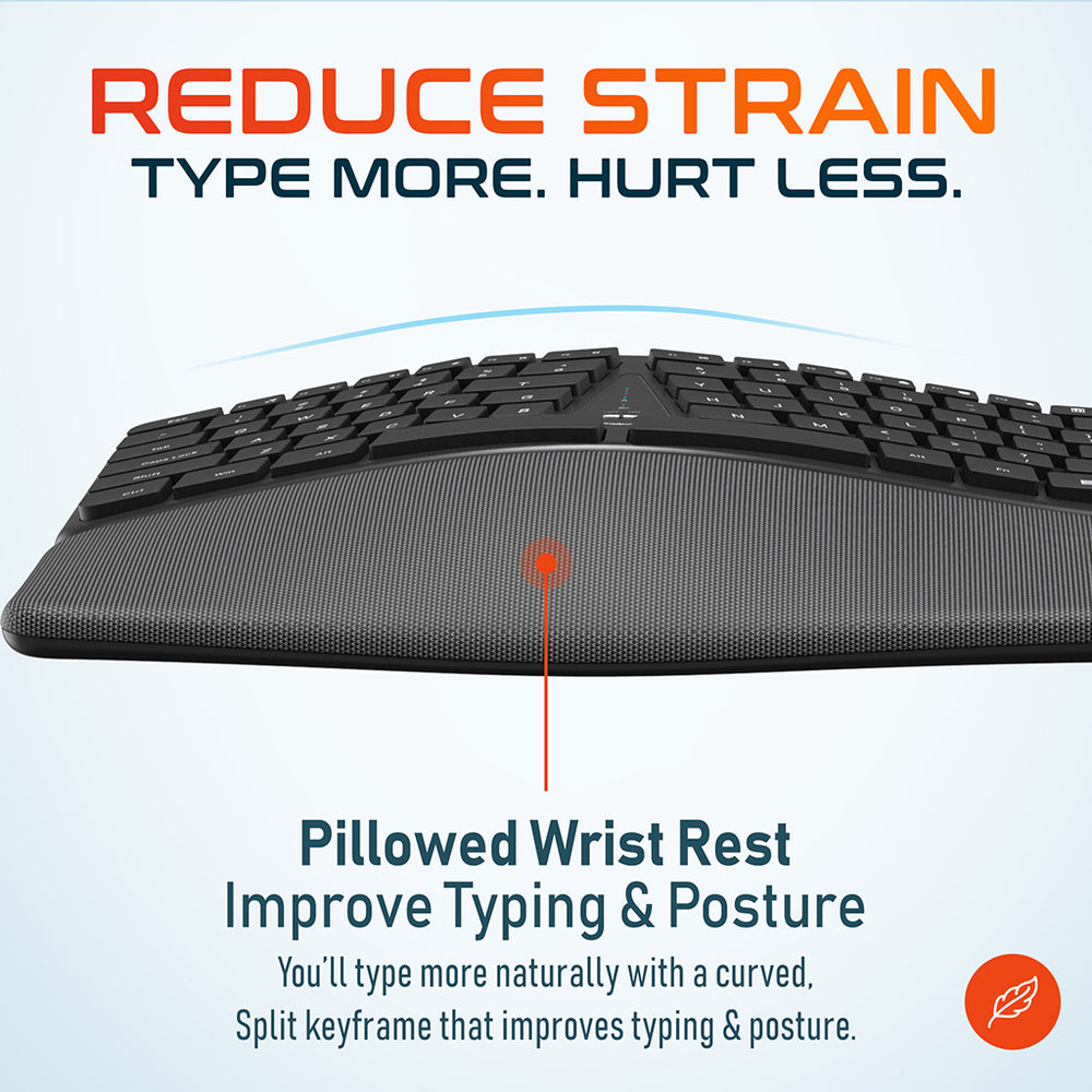 Delton KB250 Wireless Battery Powered Ergonomic Computer Keyboard
