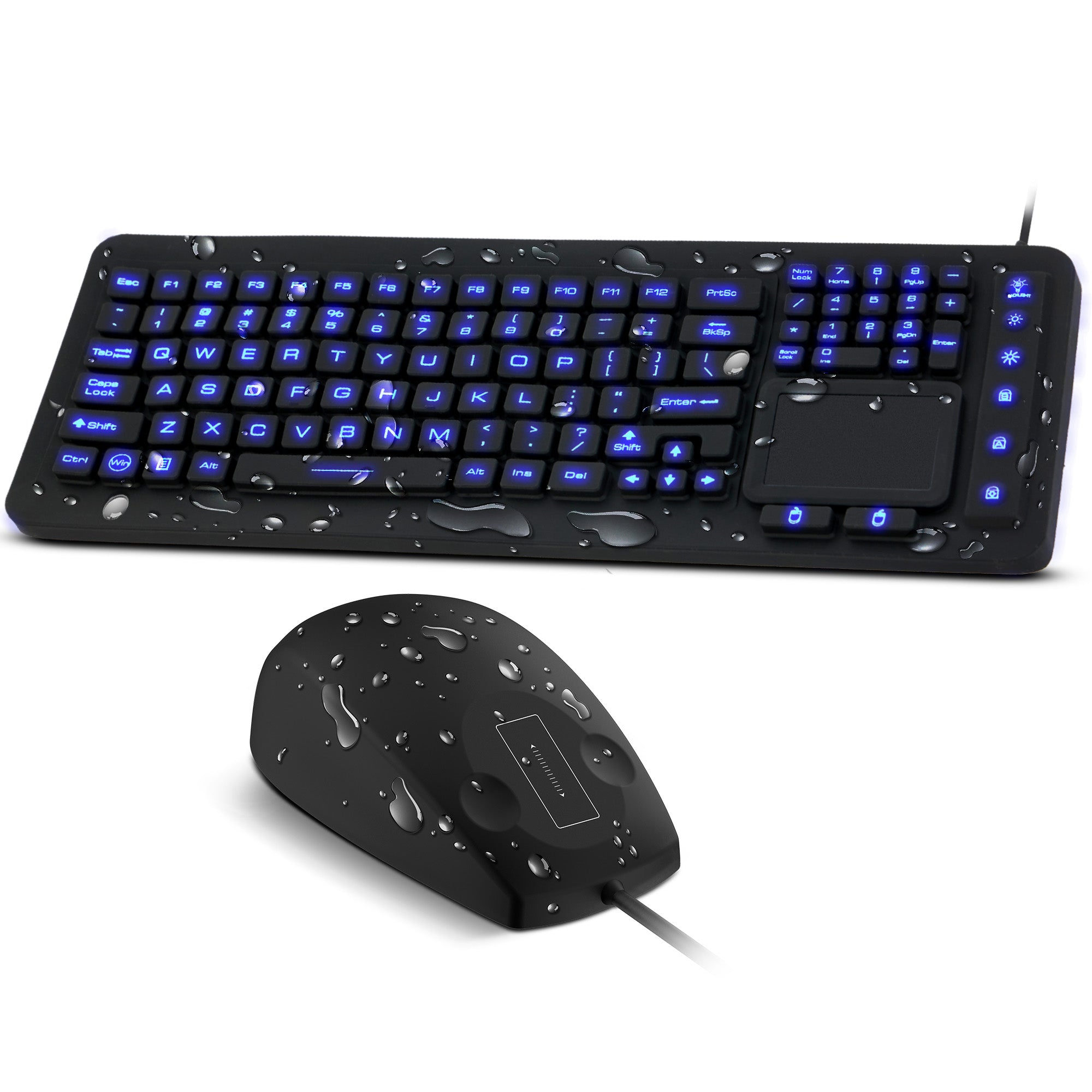 Delton M70/M41 Medical Grade Airtight Waterproof USB Backlit Computer Keyboard & Mouse