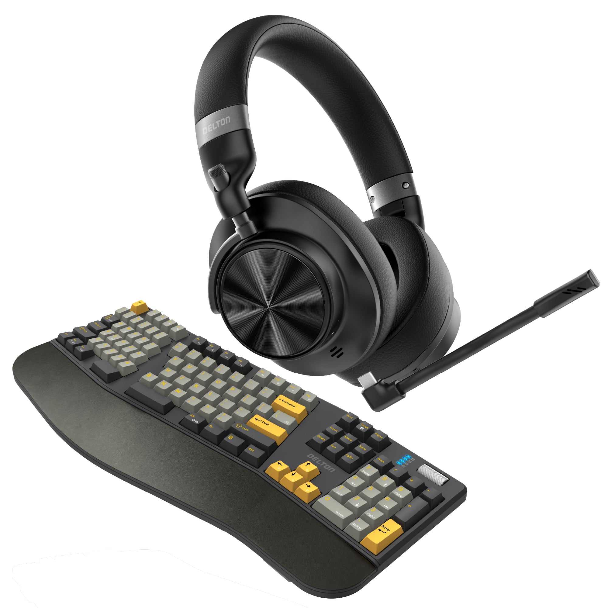 Delton E450 Ergonomic Mechanical Keyboard and Headset Bundle