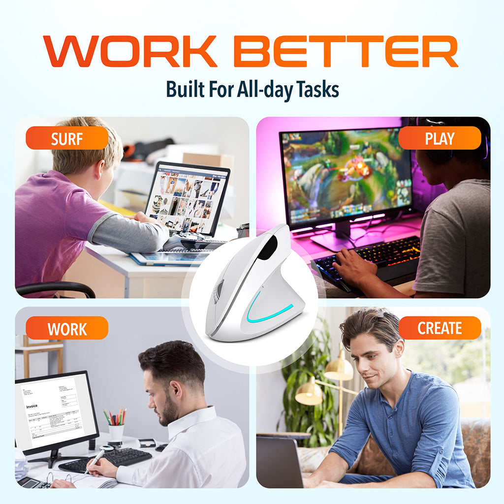 Delton S12 Wireless Ergonomic Vertical Computer Mouse