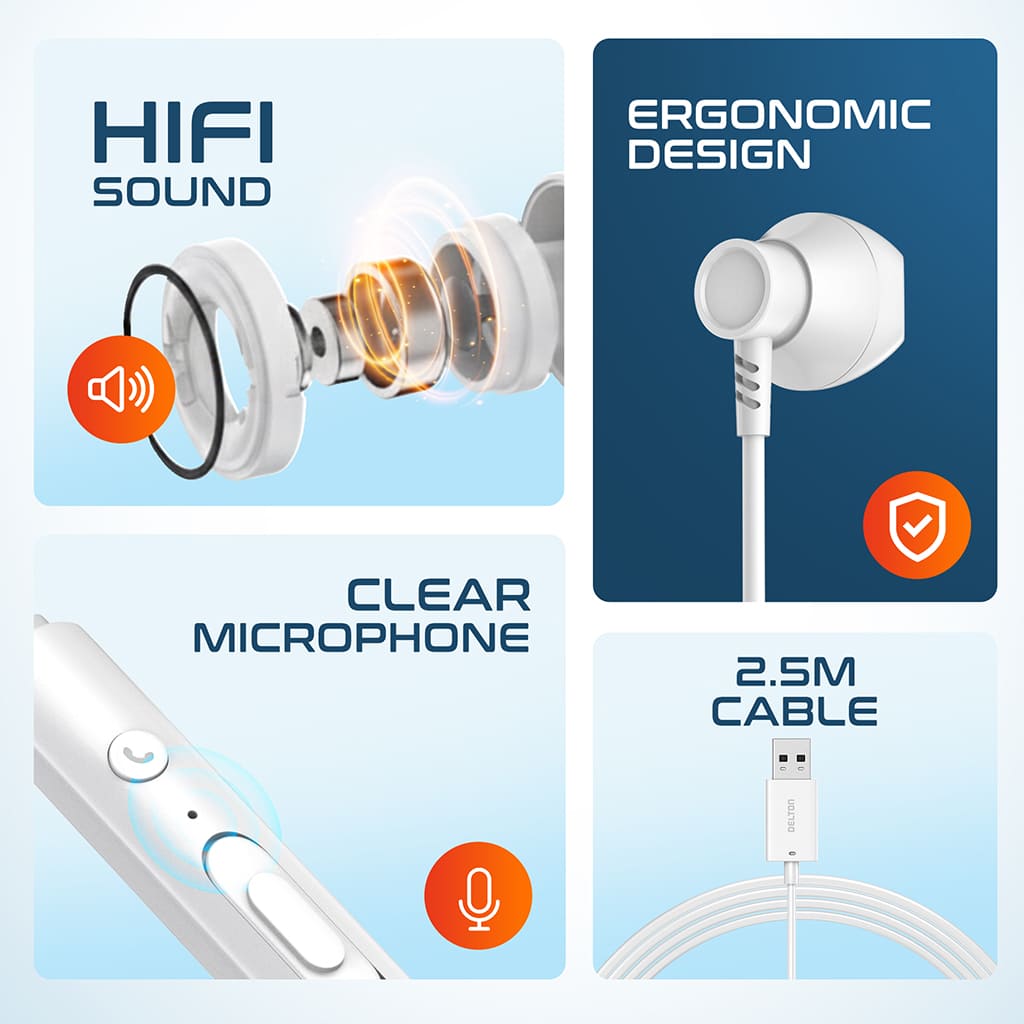 Delton 10E USB Wired Computer Headset/Headphone