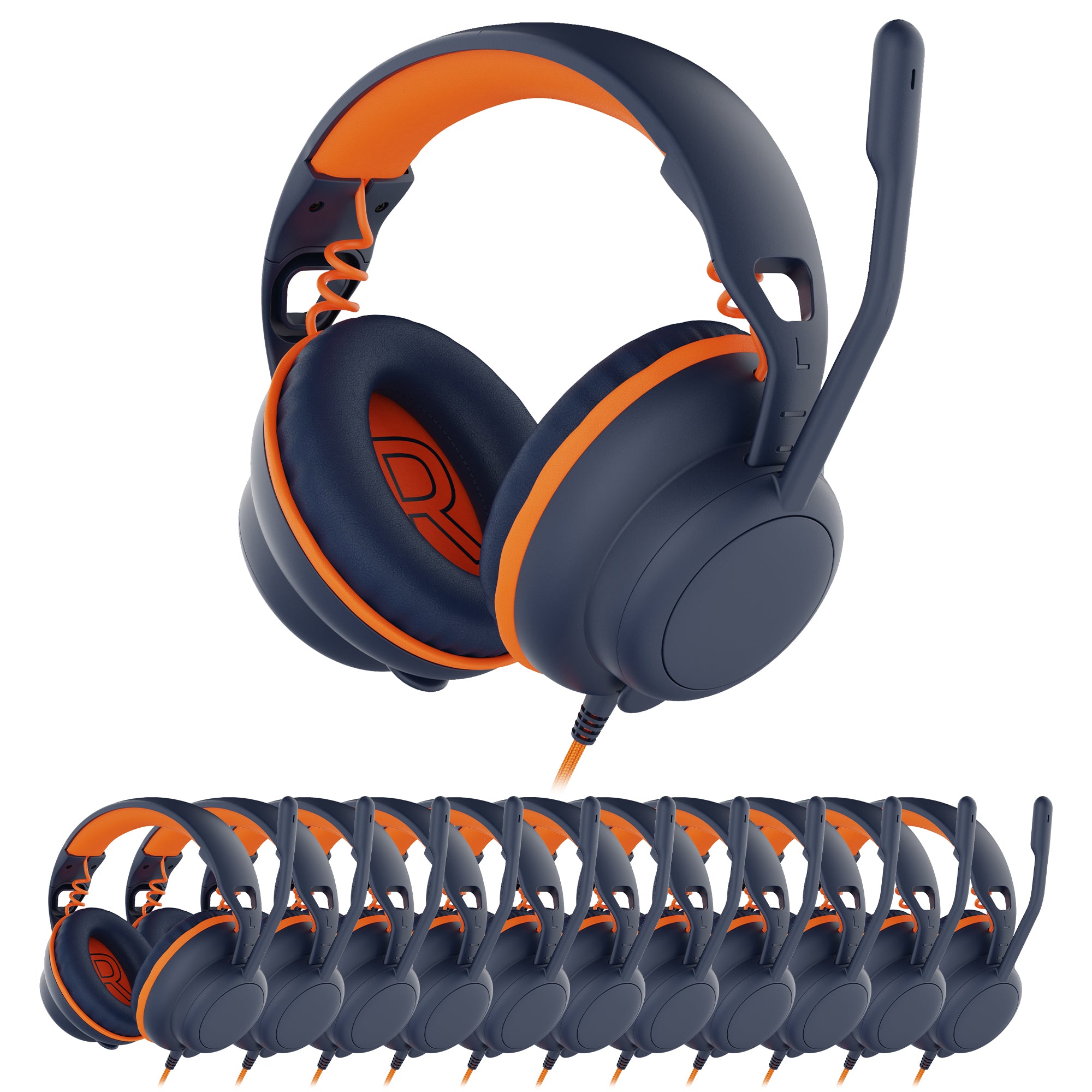 Delton Ascent Kids Learning Computer Headset 3.5mm Headphones, 20-Pack