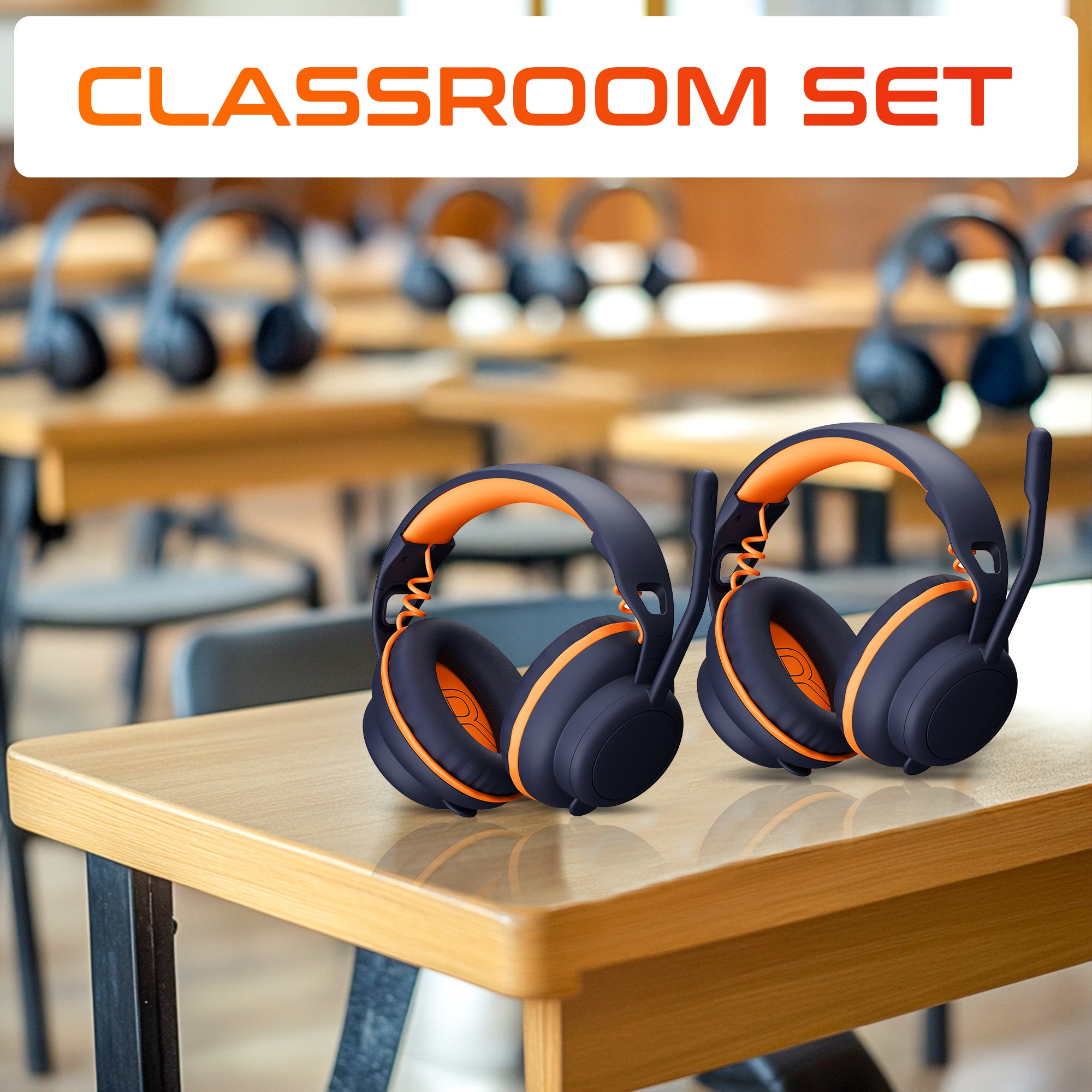 Delton Ascent Kids Learning Computer Headset 3.5mm Headphones, 20-Pack