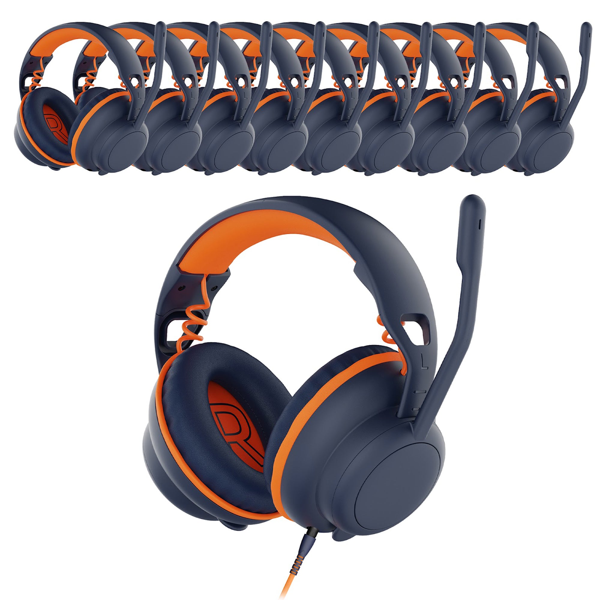 Delton Ascent Kids Learning Computer Headset USB-A/USBC Headphones, 20-Pack