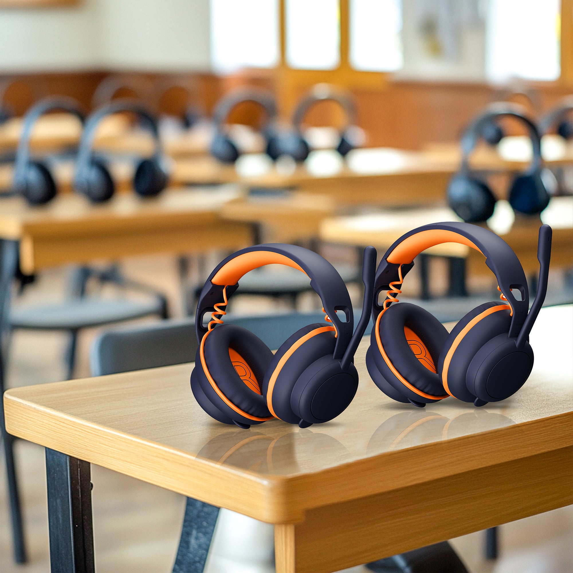 Delton Ascent Kids Learning Computer Headset USB-A/USBC Headphones, 20-Pack