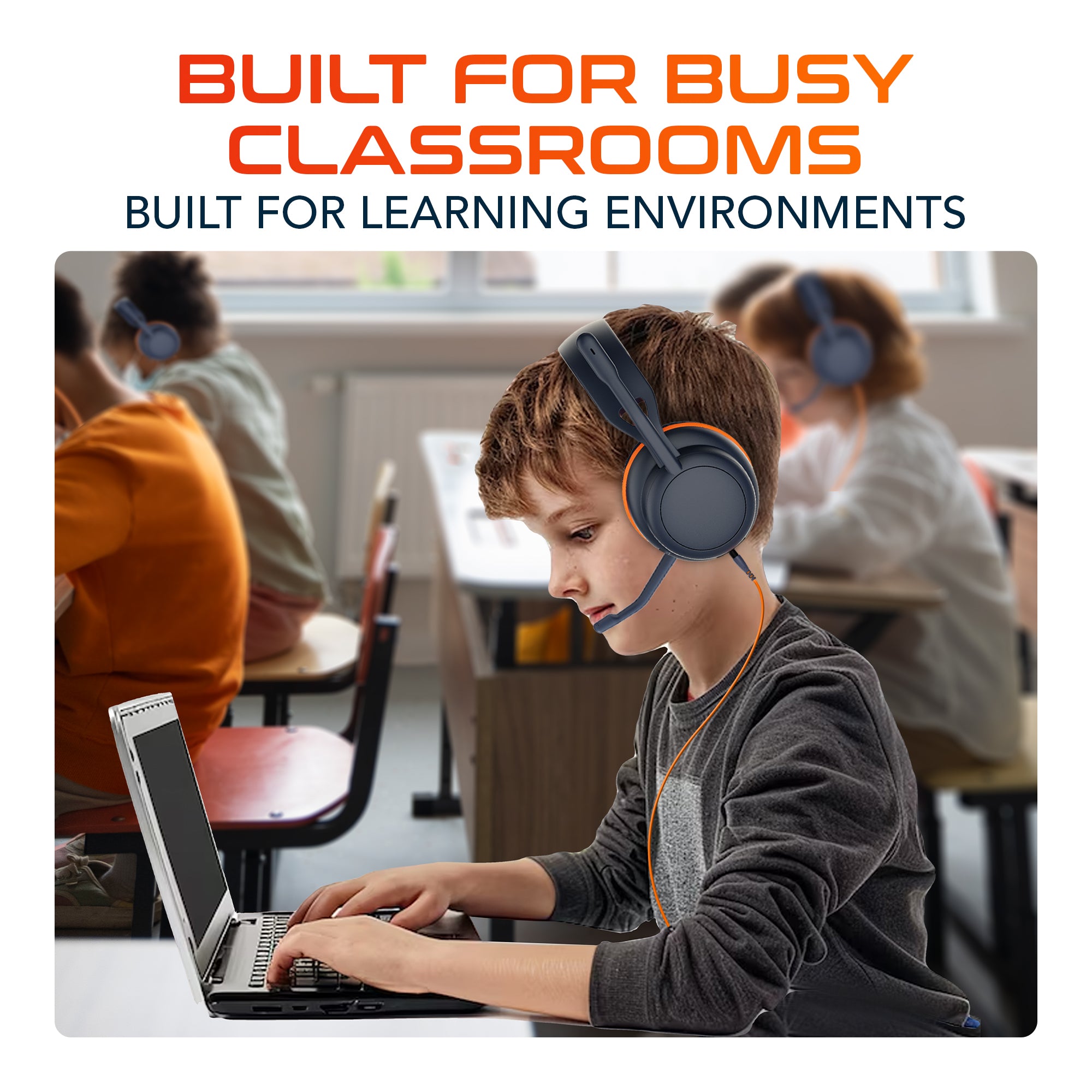 Delton Ascent Kids Learning Computer Headset USB-A/USBC Headphones