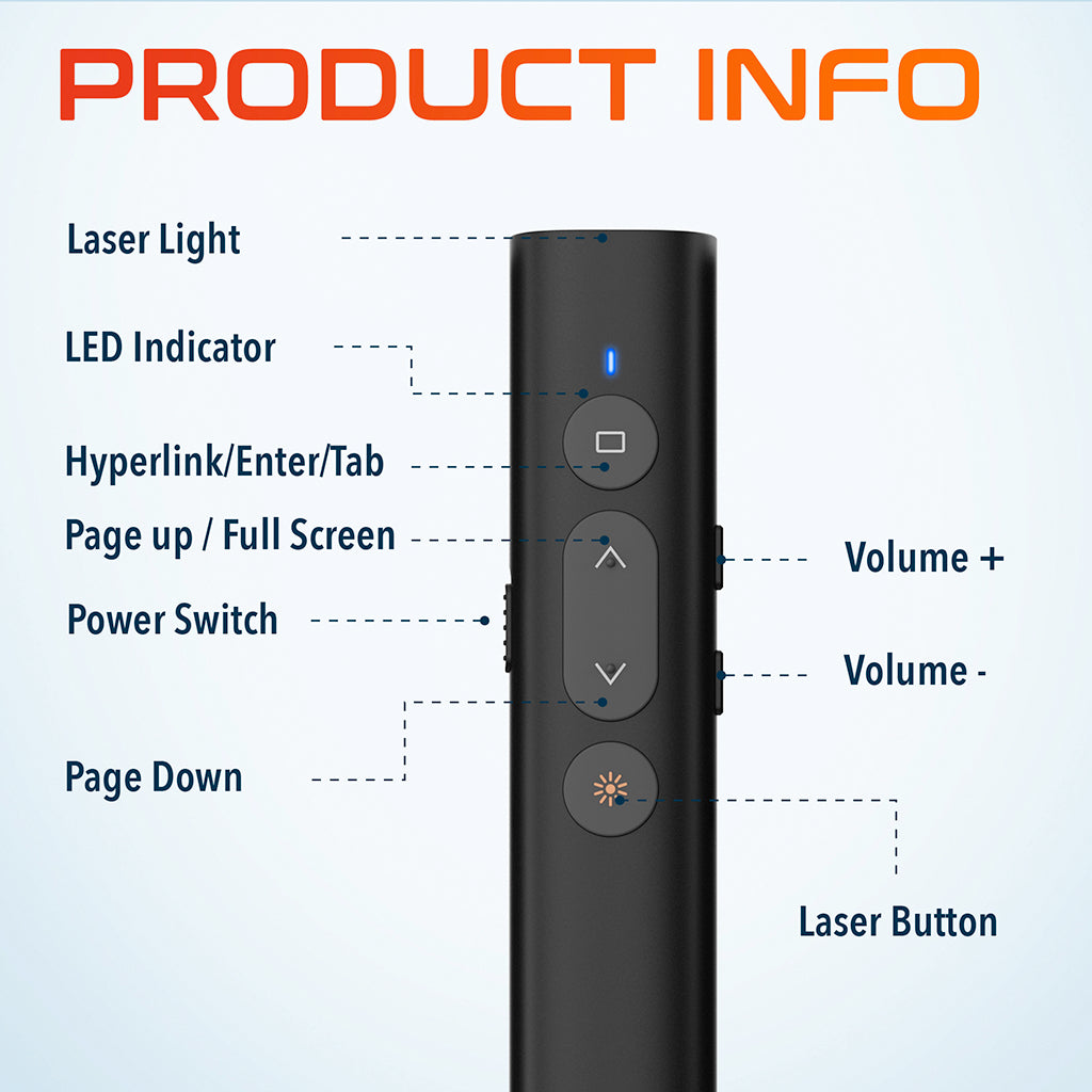 Delton LP21 Wireless Presentation Remote with Laser Pointer