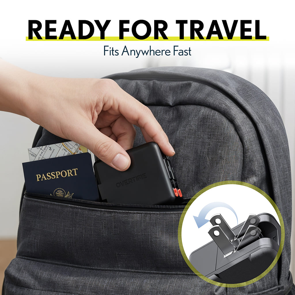 Overtime D36 4-in-1 Retractable 45W Wall Charger with Dual Type-C Cables