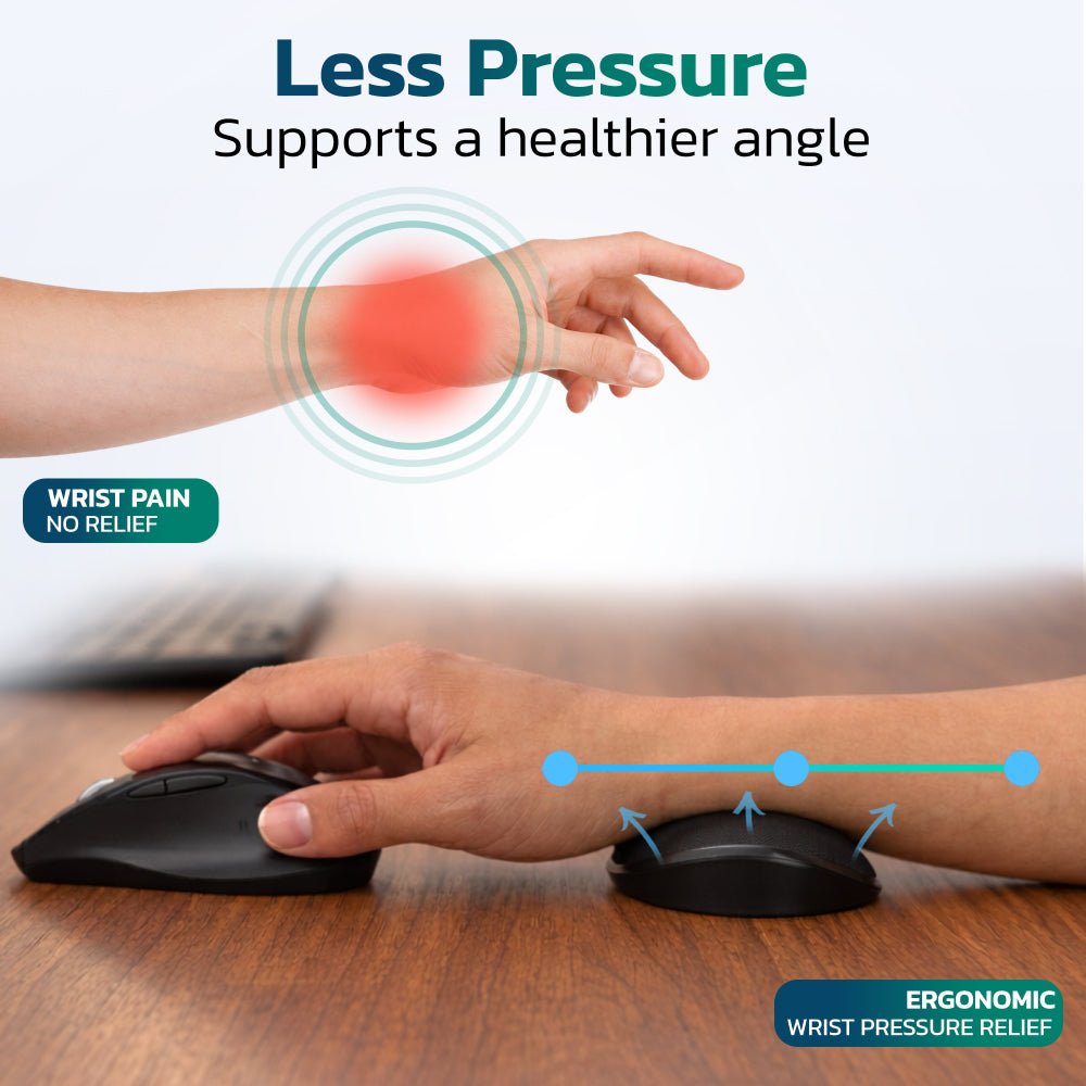 Purely E285 Curved Ergonomic Memory Foam Mouse Wrist Rest with Anti-Slip Base