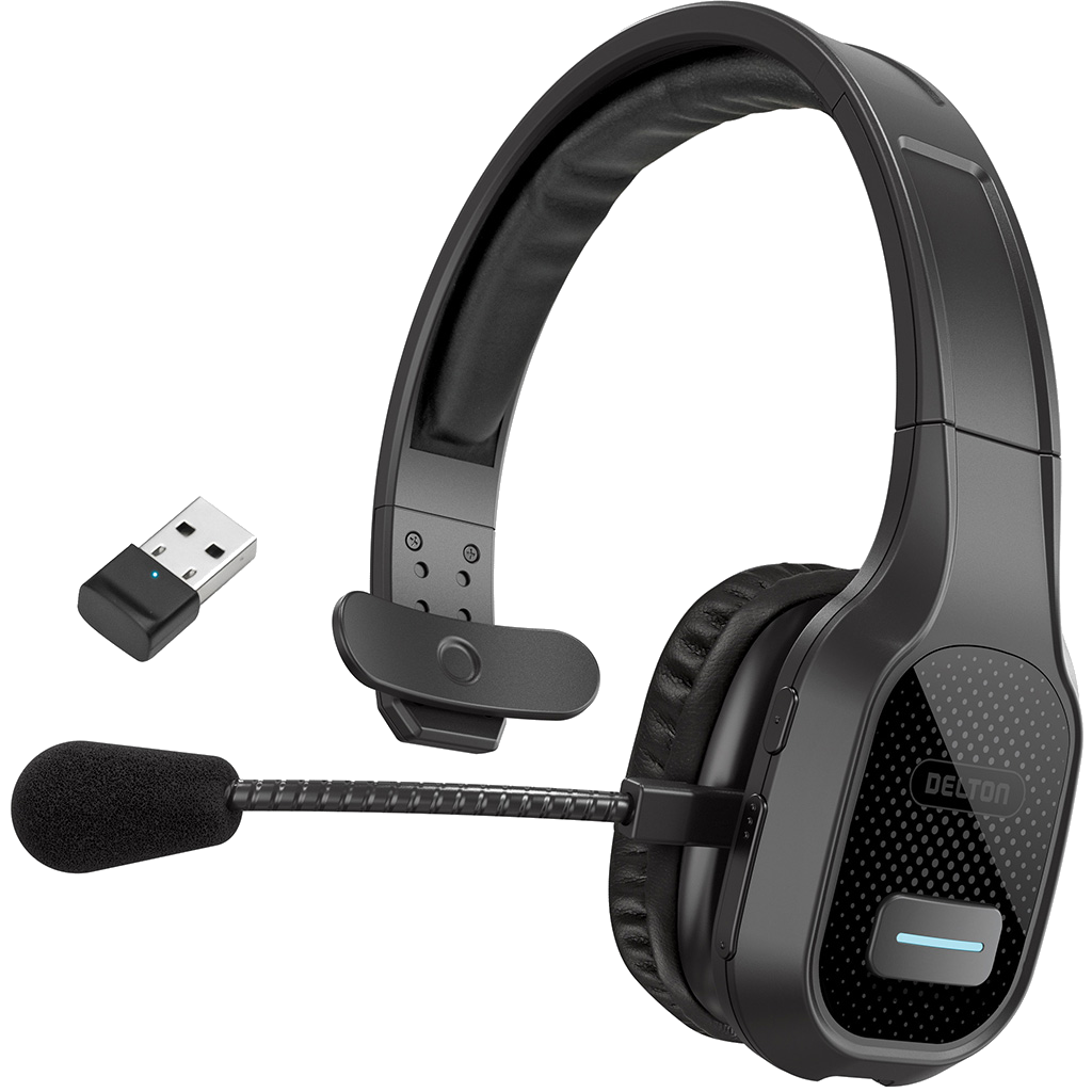Delton 20X Wireless Noise Canceling Bluetooth Computer Headset, Black