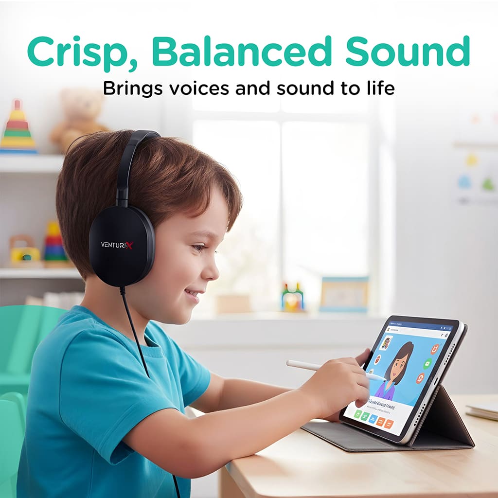 VentureX K22 Kids Learning Computer Headset with 3.5mm Audio Jack