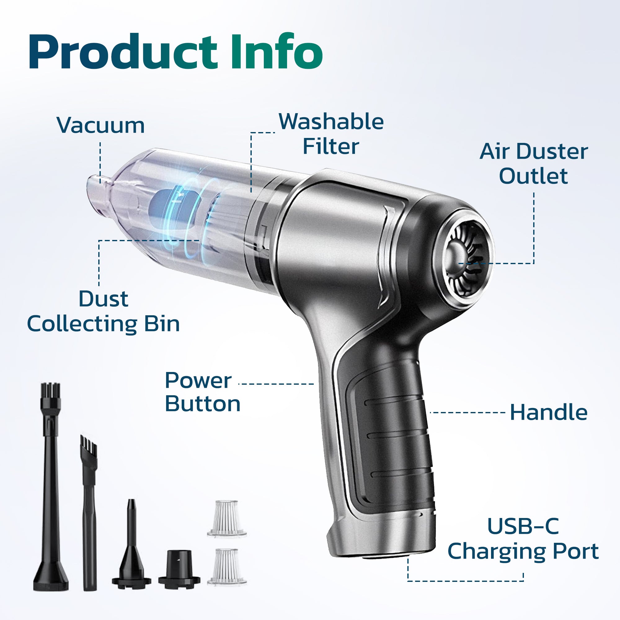 Purely C105 Vacuum & Air Duster - Thumbnail 4