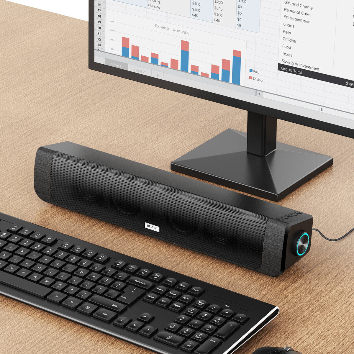 Delton SB200 Computer Sound Bar Speaker
