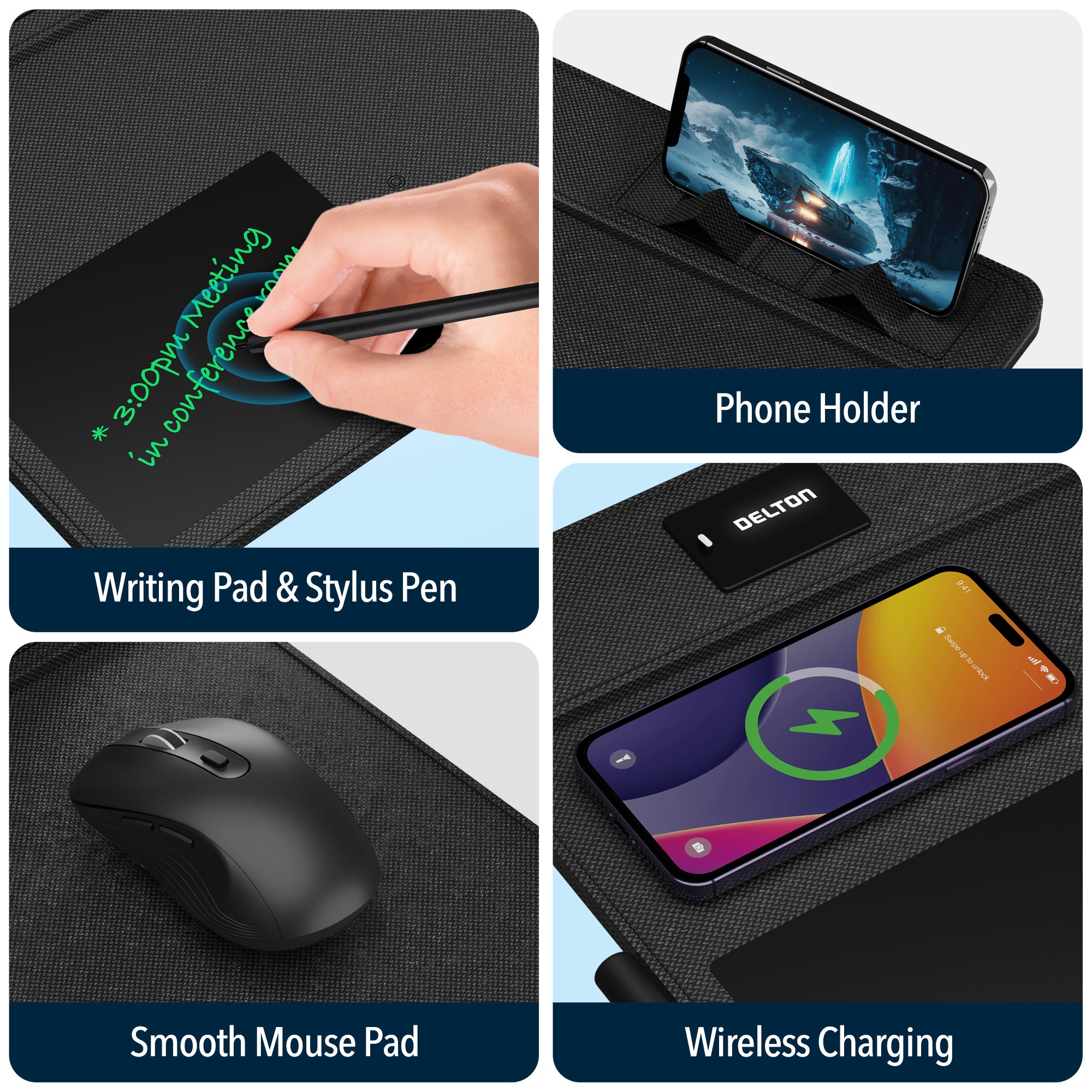 Delton S8/D101 Wireless Mouse and Non-Skid Mouse Pad