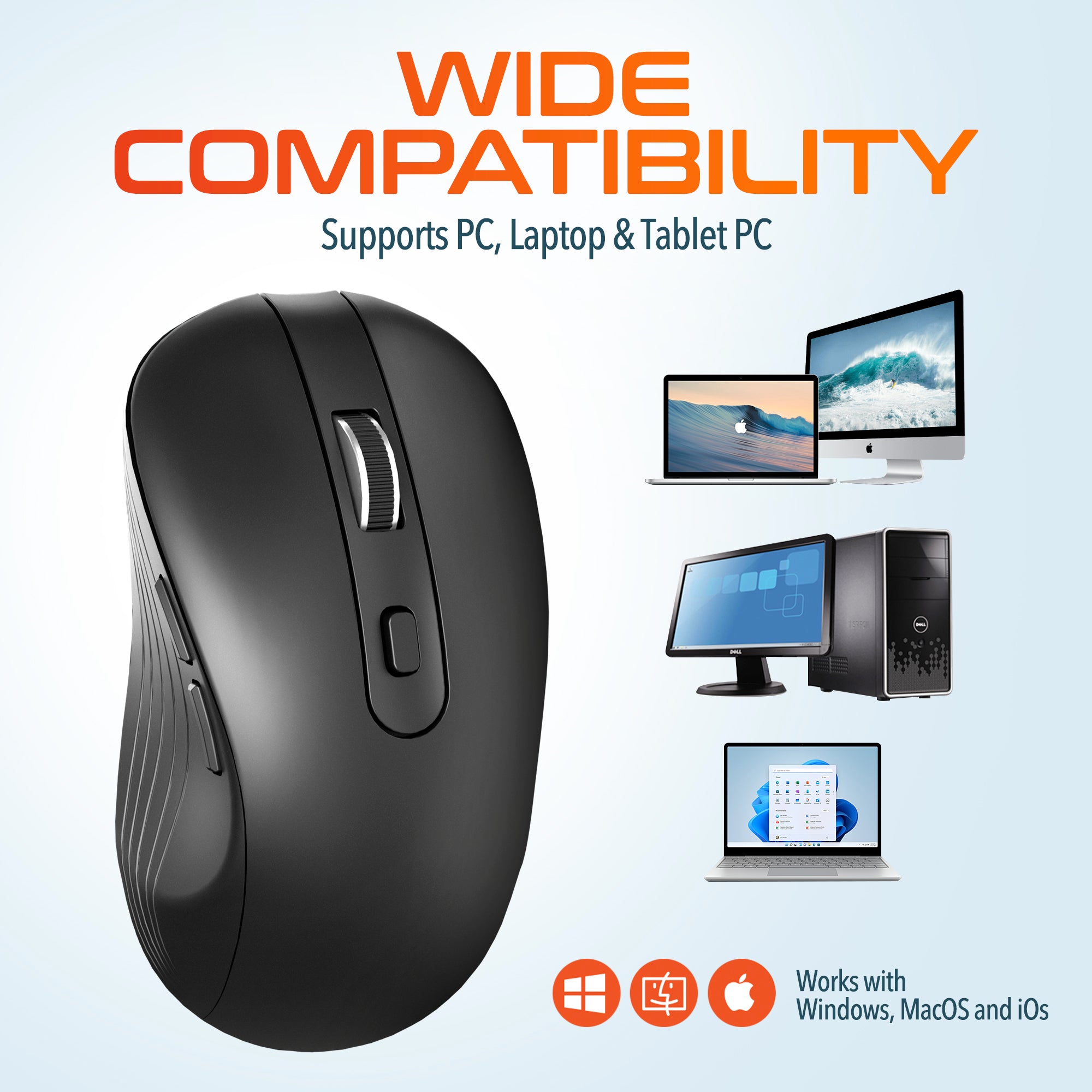 Delton S8/D101 Wireless Mouse and Non-Skid Mouse Pad